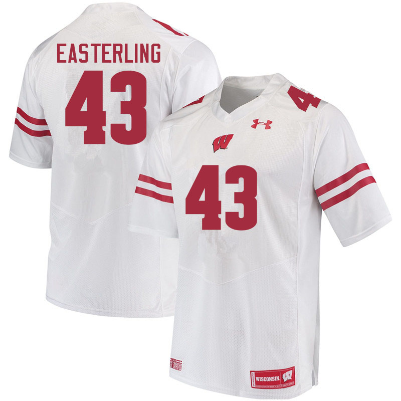 Wisconsin Badgers Men's #43 Quan Easterling NCAA Under Armour Authentic White College Stitched Football Jersey ZP40B22XD